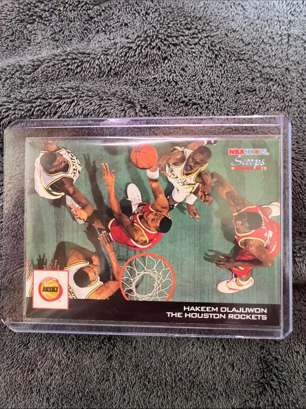 Hakeem Olajuwon Basketball Trading Card - Red and Green